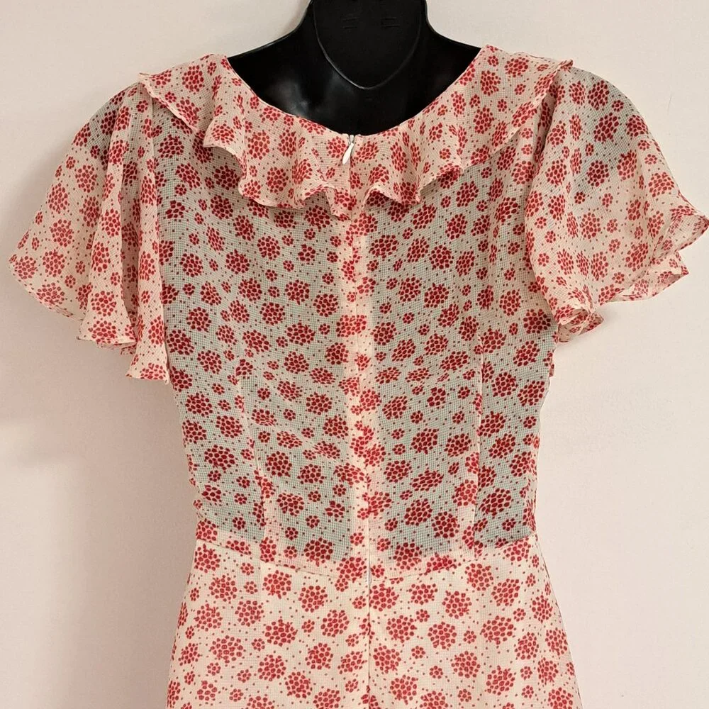 Princess Polly Women's White and Red Ruffled Mini Dress Misses Size 0 - Picture 11 of 11